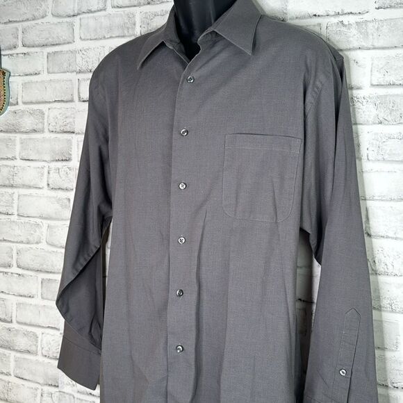 Geoffrey Beene Gray Wrinkle Free Button Down Shirt Size XL - Picture 3 of 5